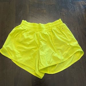 Lululemon Highlighter Yellow Hotty Hots- Size 4, 4in